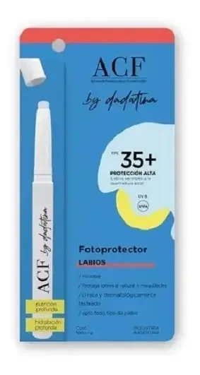 Protetor Labial Acf By Dadatina Camuflagem Uv Lábios