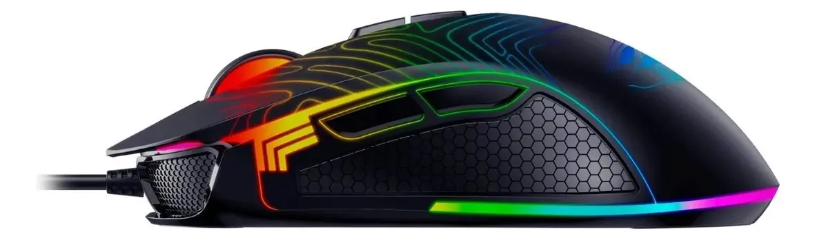 Mouse para jogos Aiwa By Constrictor Rgb de 7 botões e 6400 Dpi