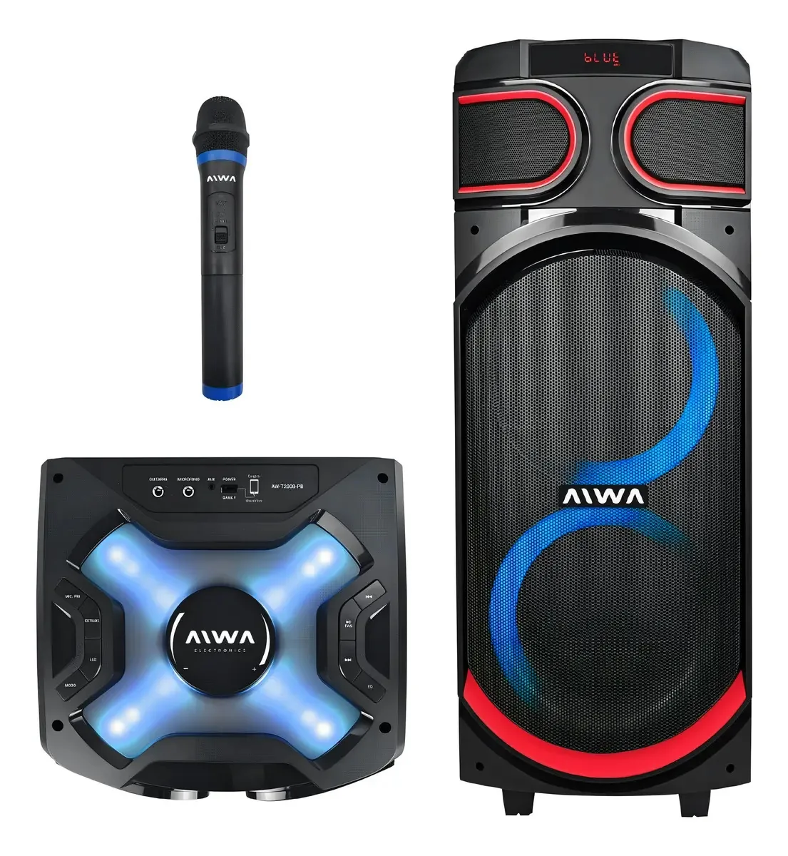 Alto-falante Bluetooth Aux 80w Power Bank Aiwa