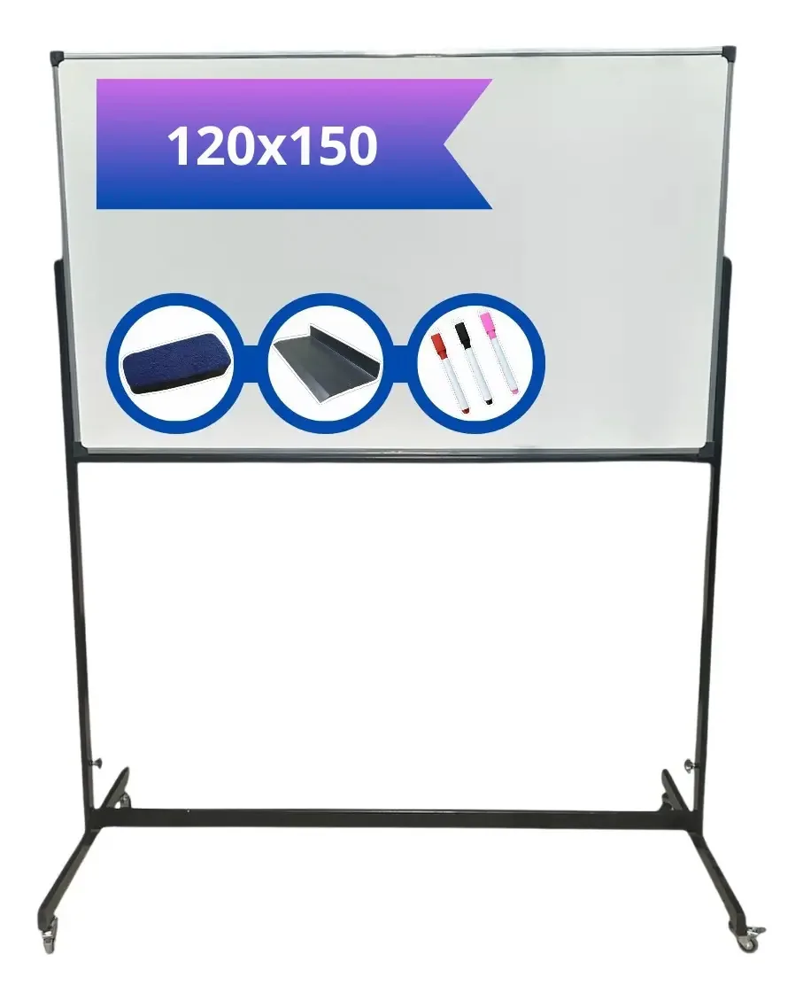 Quadro branco + Pedestal 120x150cm face única + Acessórios