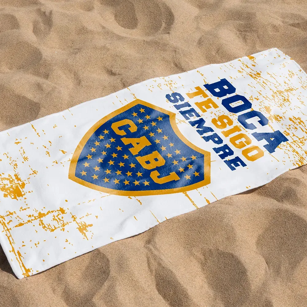 Porta-toalhas de praia Boca Juniors, cor branca, Sigo