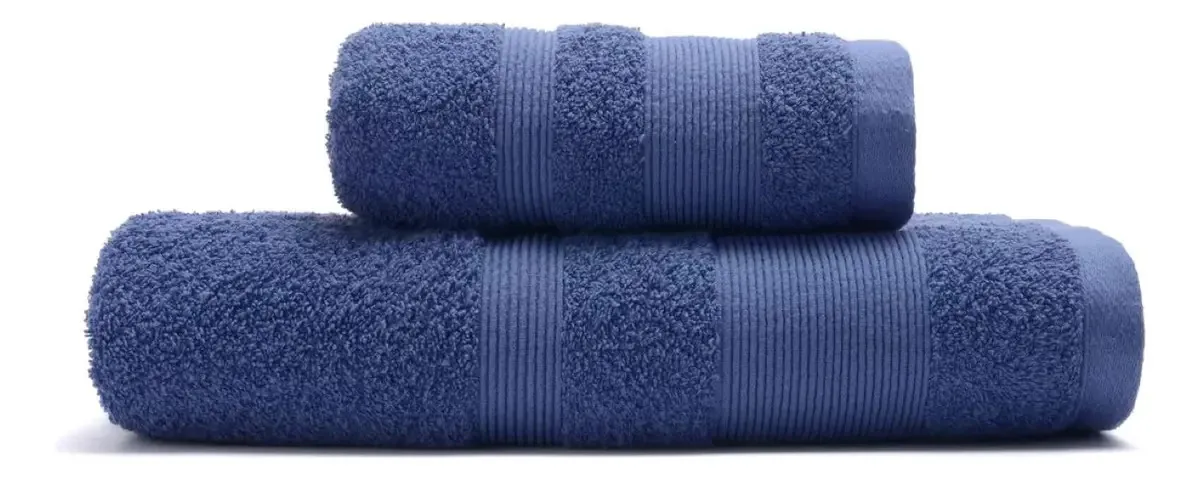 Conjunto de toalhas e toalhas Casablanca 500gr, cor azul marinho, Lisa