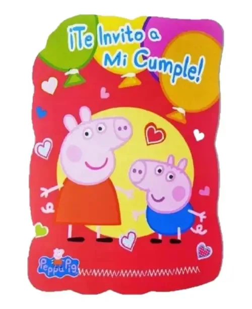 Cartões de convite de aniversário X 10u. - Peppa Pig