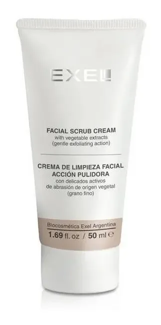 Creme de limpeza facial. Ação de polimento (grão fino) Exel