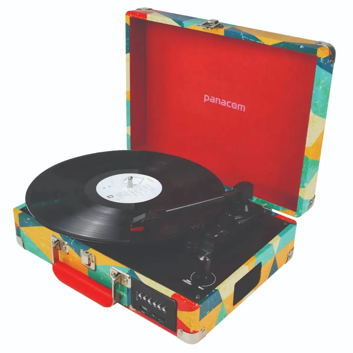 ! Toca-discos portátil Panacom Lp8800 Usb Mp3 Vintage