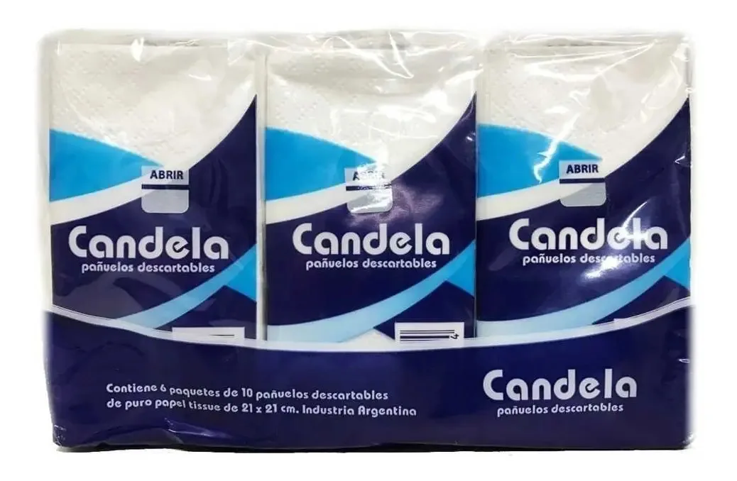 Candela Lenços Descartáveis 6 Pacotes De 10 Unidades