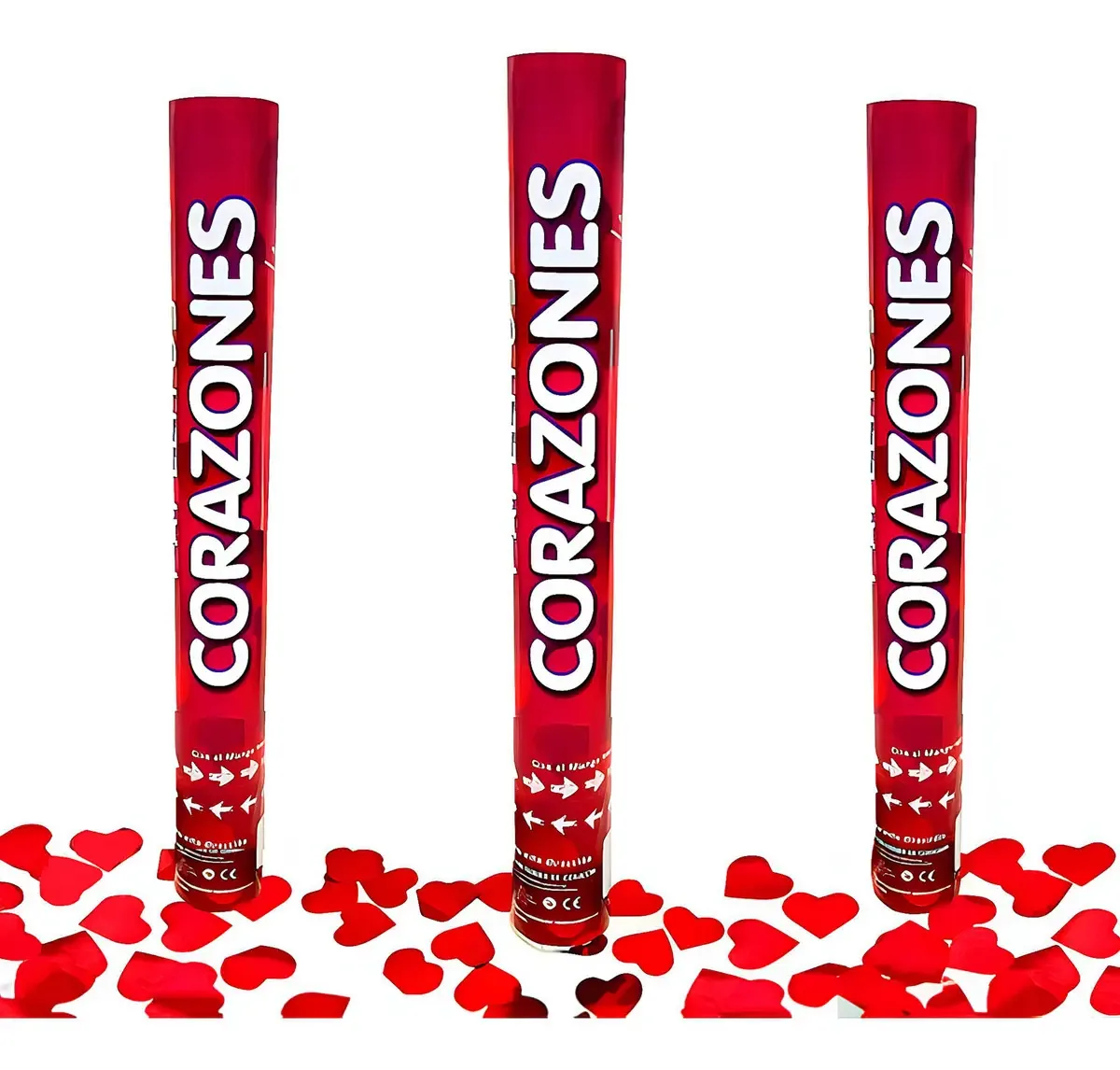 Carioca Cañon Corazones Candela 40cm x1U Cor Vermelha