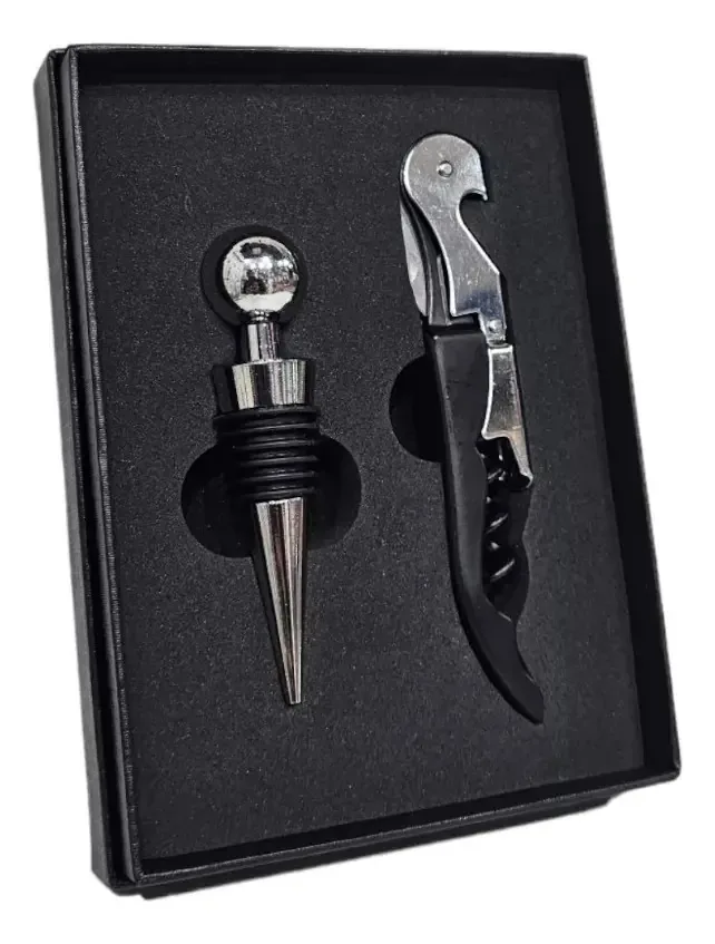 Conjunto de acessórios para saca-rolhas e tampa de vinho