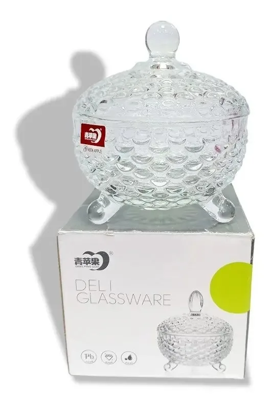 Vela de vidro para doces, jarra de açúcar de soja, caixa de doces de lembrança transparente