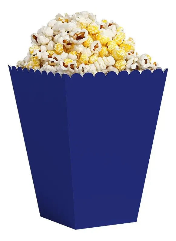 Caixa de doces de pipoca azul