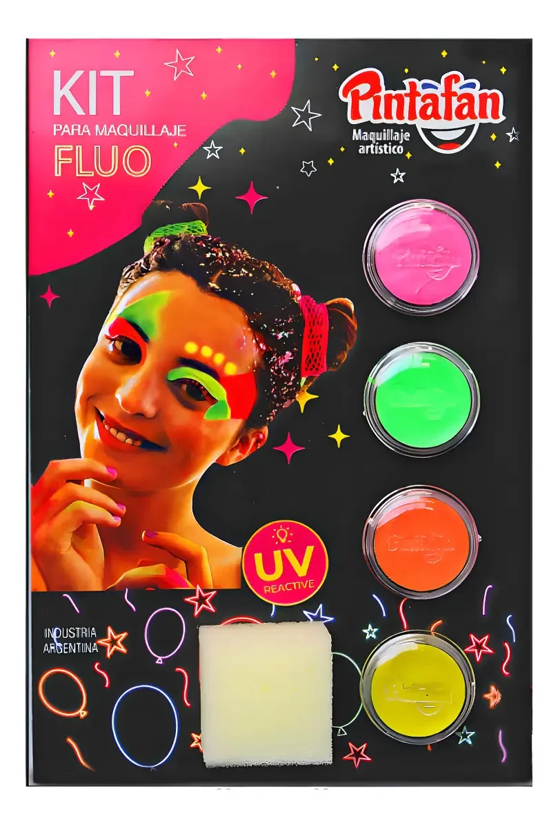 Kit de maquiagem multicolorido Fluo X4