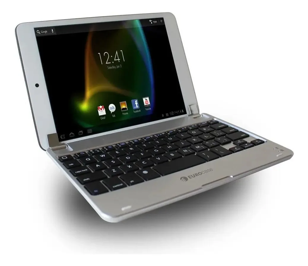 Eurocase - Teclado Bluetooth ultrafino para 7,85 tablets prateados