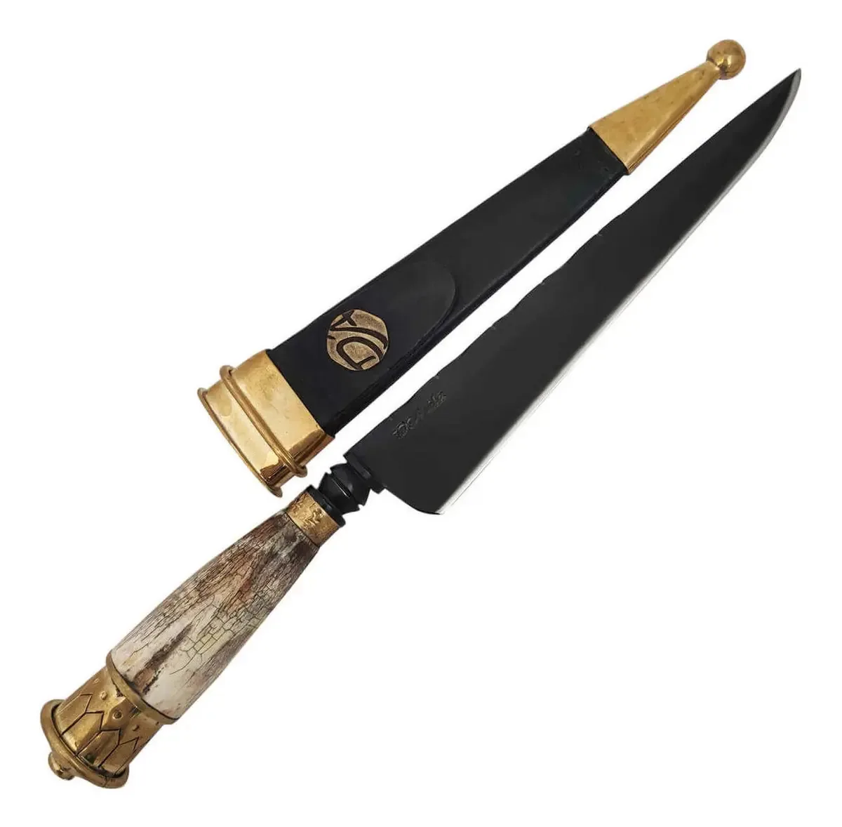 Faca Integral Osso Búfalo Anilina 8' Carbono 5160 Oxidado
