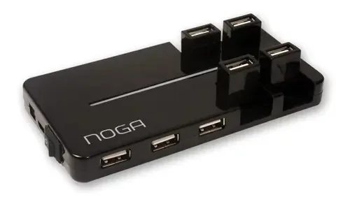 Hub USB de 10 portas USB com fonte multiplicadora Noga Ngh-101