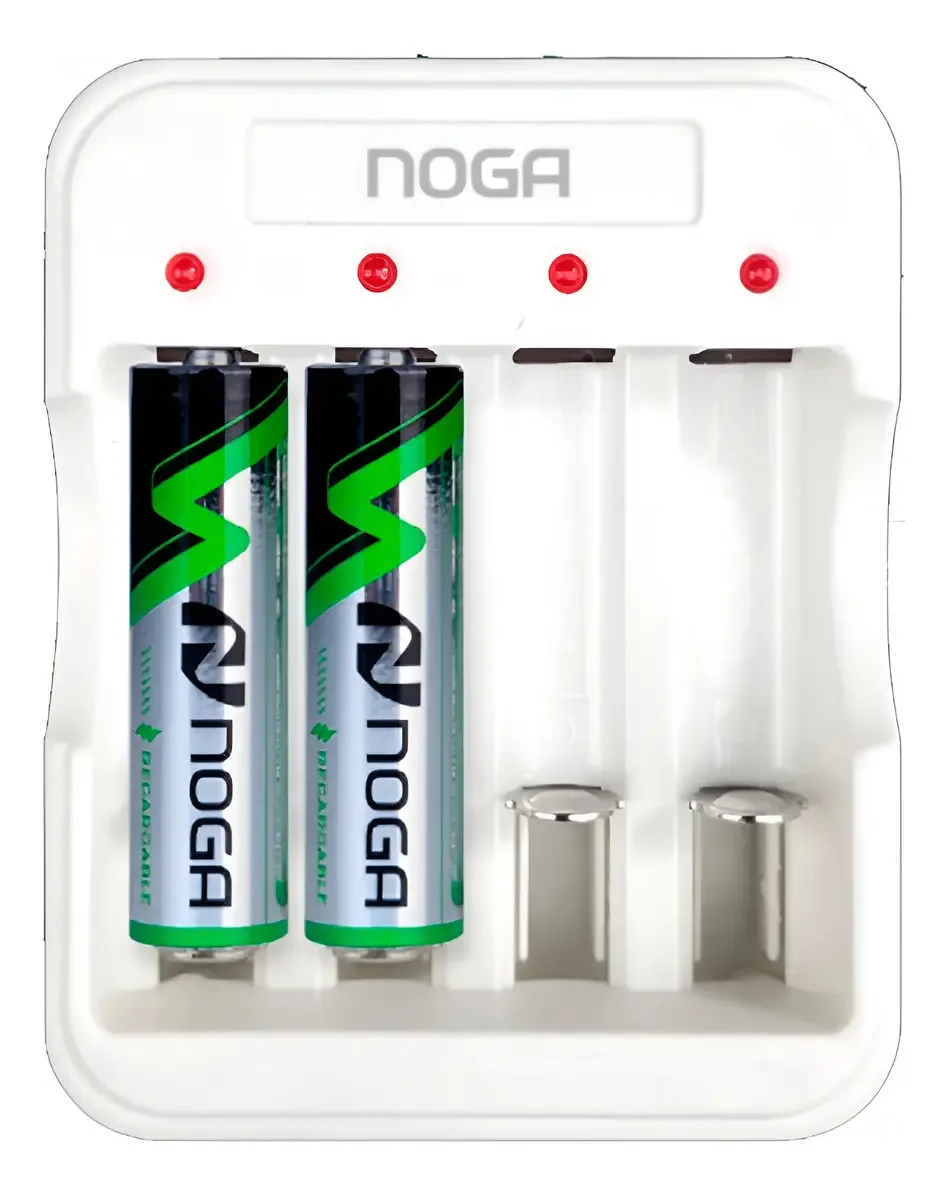Carregador de bateria recarregável Noga Ng-5200+pilhas AA de 2700mh