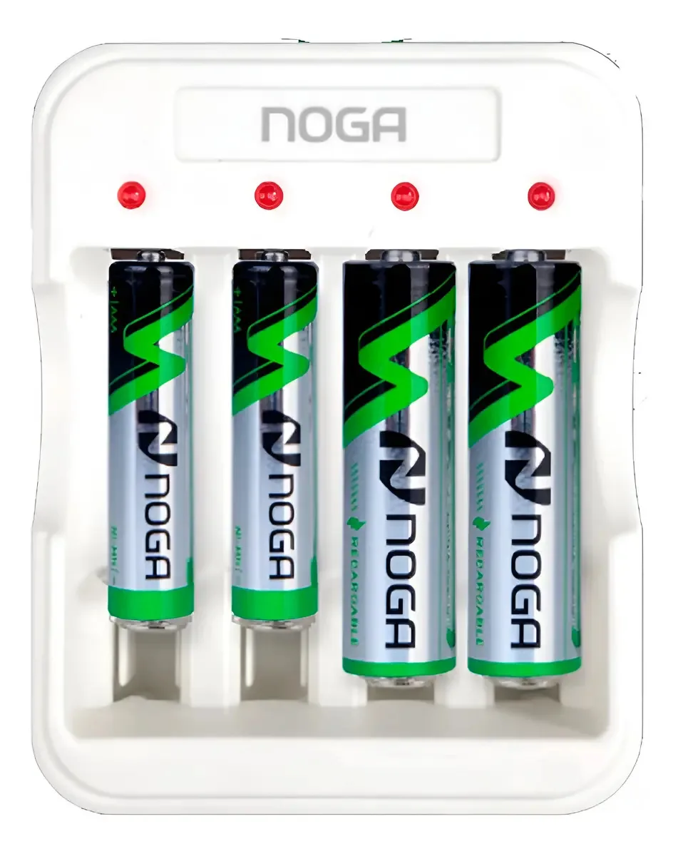 Carregador de bateria recarregável Noga Ng-5300+baterias Aa e Aaa