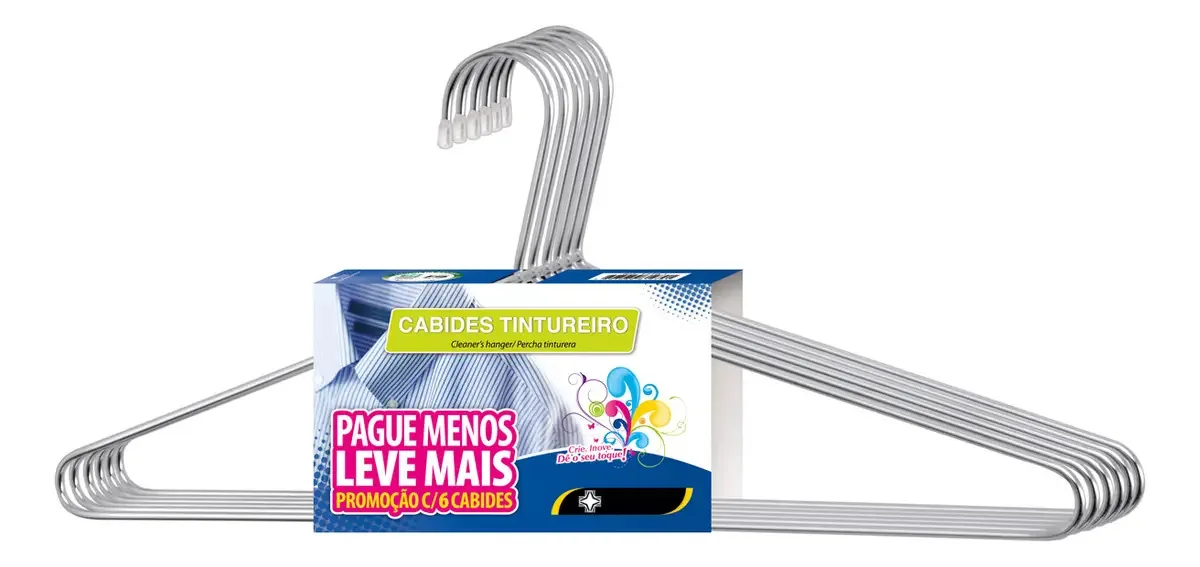 Kit 20 Cabides Cromado Para Roupas Para Guarda Roupas Closet
