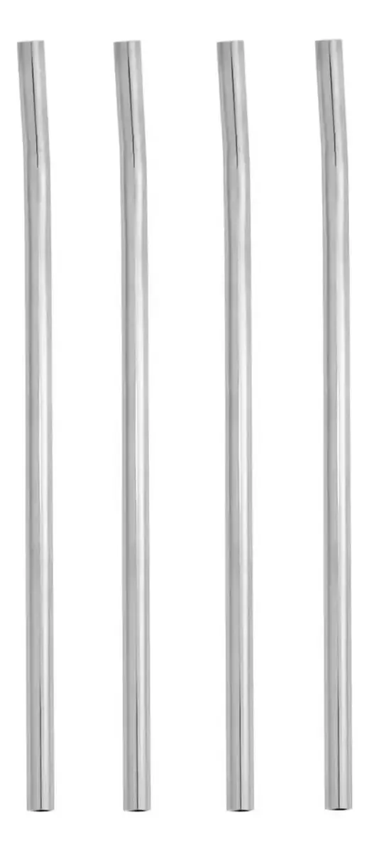 Kit 4 Canudos De Aço Inox Reutilizáveis 21cm Retos