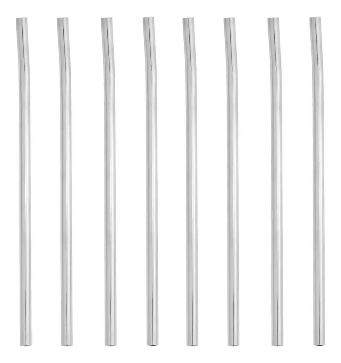 Kit 8 Canudos De Aço Inox Reutilizáveis Sustentáveis 21cm