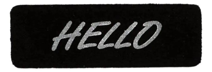 Tapete de porta Coco Home 25x75 de comprimento Hello Black Largura 25 cm de comprimento 75 cm