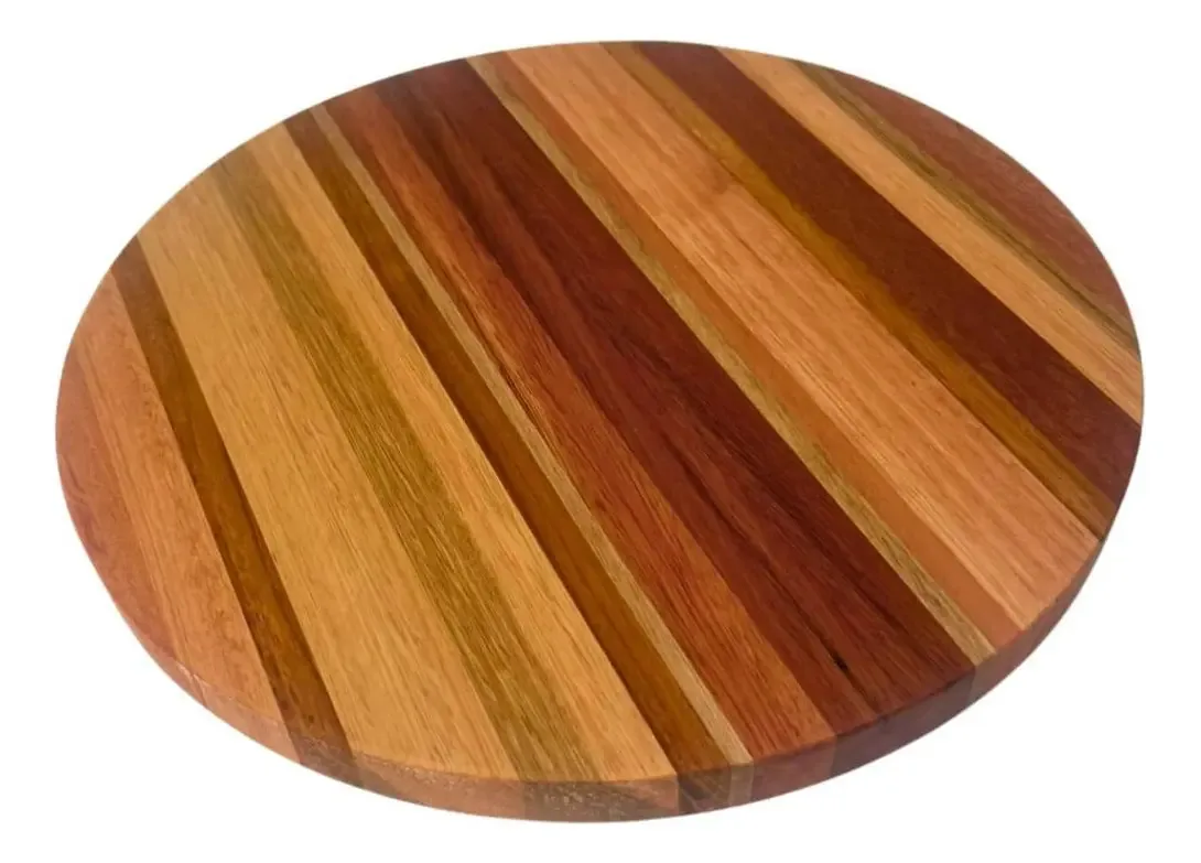 Tábua De Corte Redonda 35cm Madeira Forma Pizza Frios Petisc