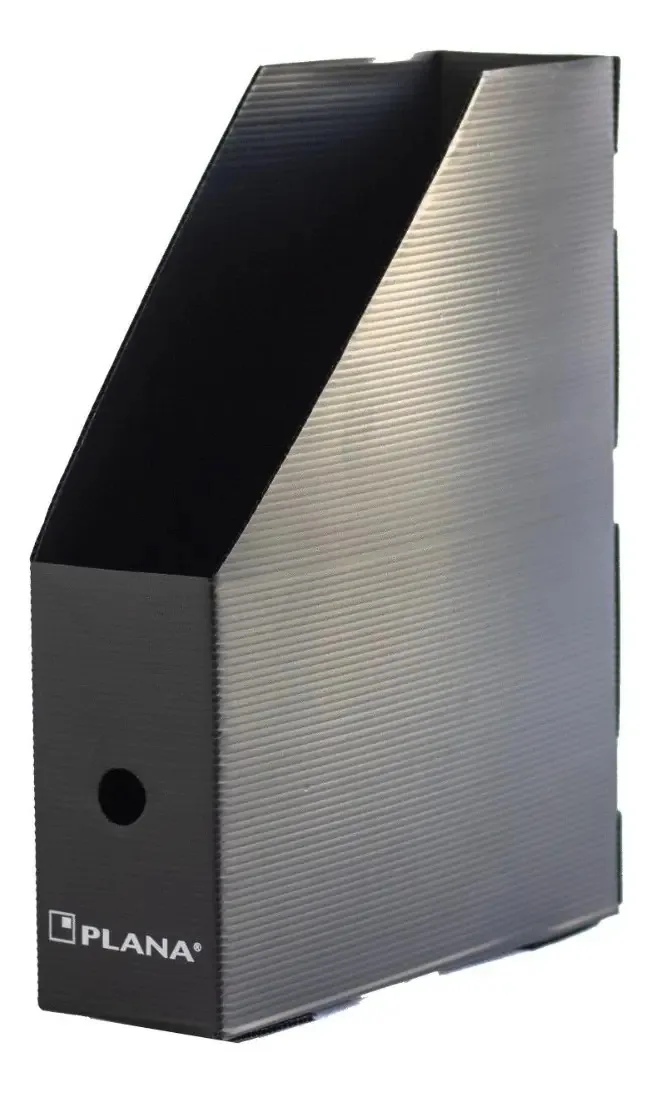 Pacote de porta-revistas de plástico plano preto X 5