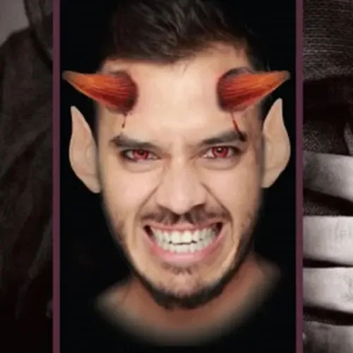 Acessório de chifres e orelhas de látex vermelho/cicatriz