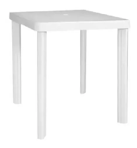Mesa de jardim de plástico quadrada branca (cod.6356) Cor branca