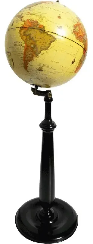 Balão de terraque com base de madeira Glover 30cm Obelisc