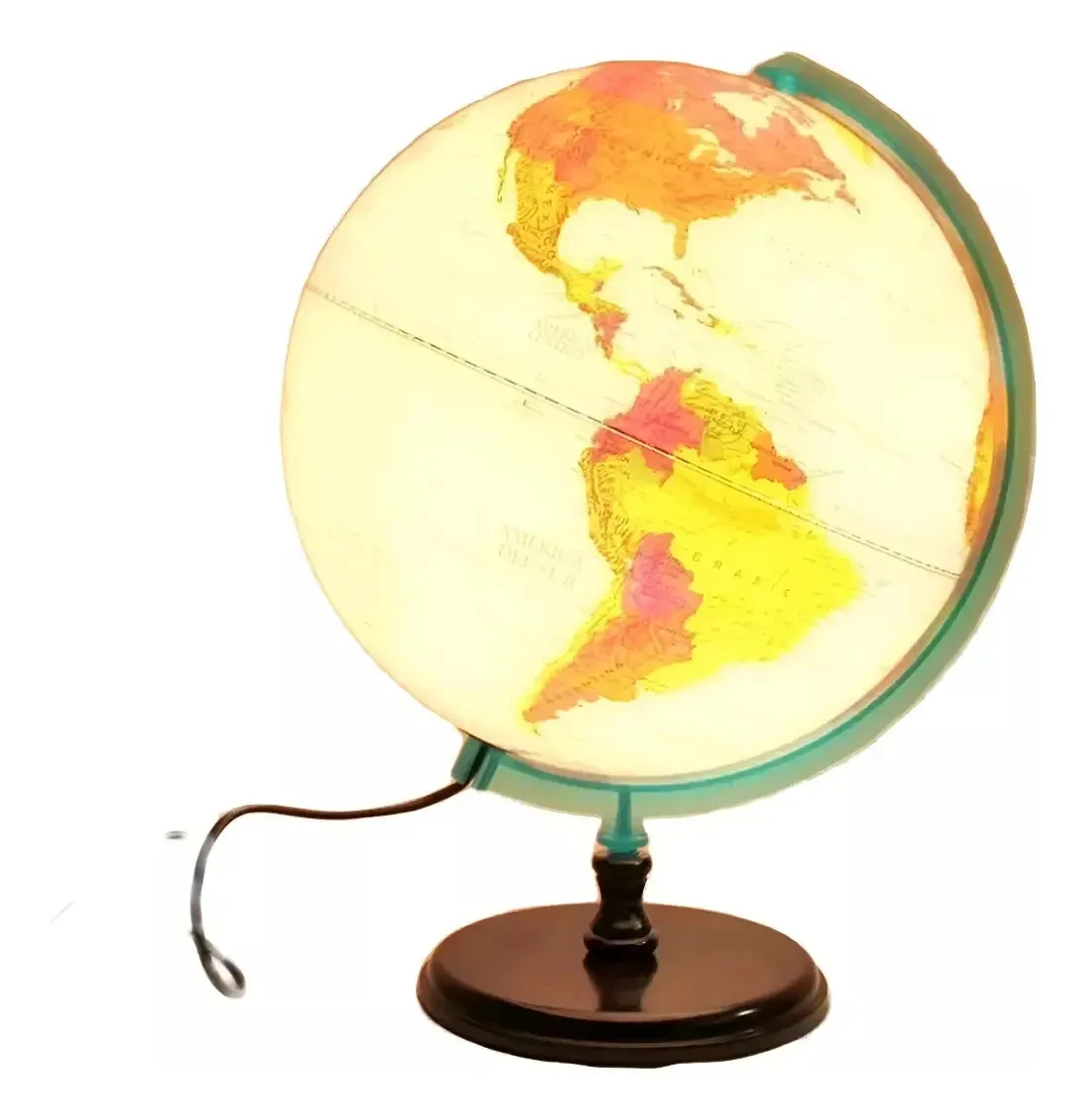 Globo terrestre de 30 cm com luz política física, base multicolorida de 307 fplw