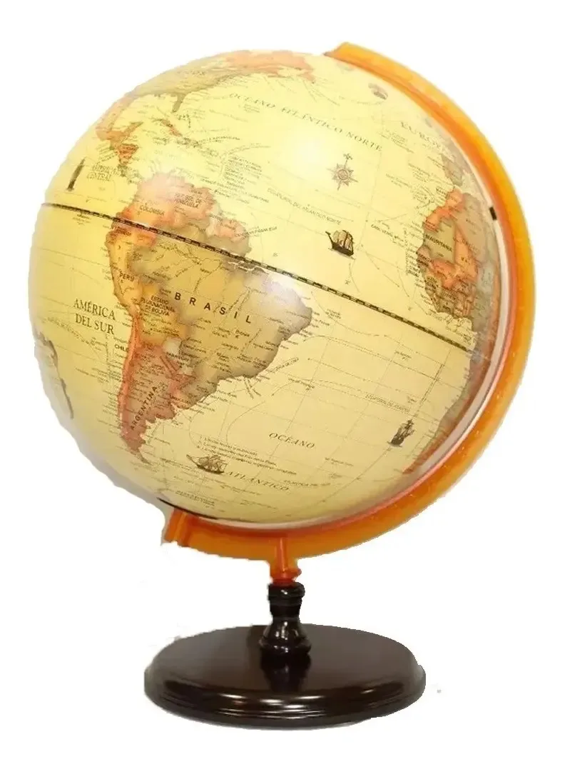 Balão de terra com base de madeira antiga de 30 cm de diâmetro Glover