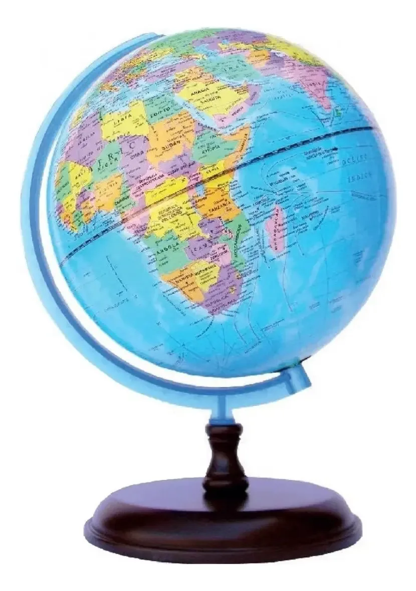 Earth Globe, base de madeira de 25 cm de diâmetro, Glover