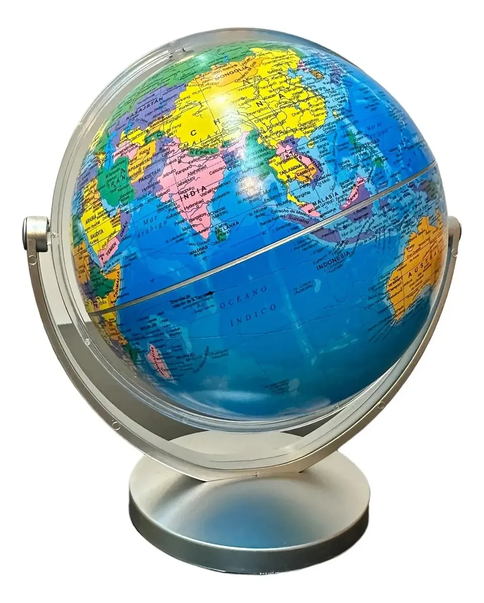 Terraking Globe Multigyro Politico de 14 cm Atualizado Glover Base Grey Sky Globe