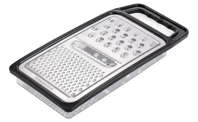 Ralador manual com recipiente para queijo e vegetais, cor preta