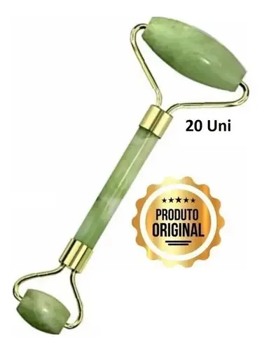 20 Rolo De Pedra Jade Massageador Facial Anti Rugas