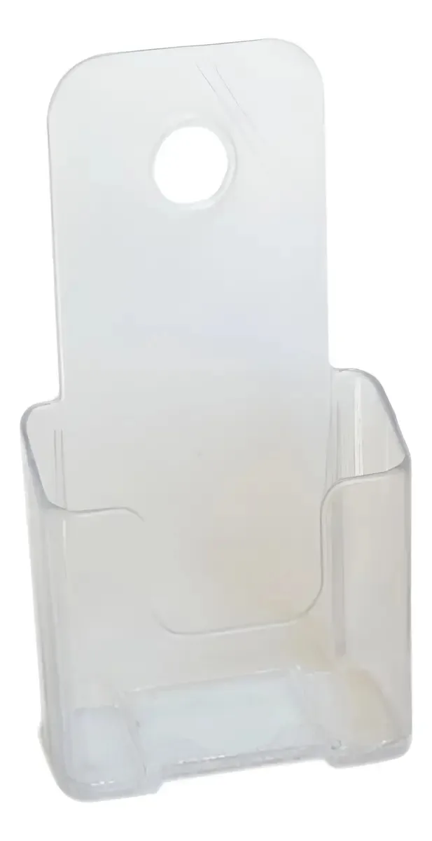 Porta-folhetos em acrílico 11,5x20cm X Unidade (leve) Transparente