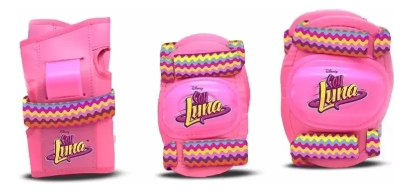 Conjunto de proteção Soy Luna: cotoveleiras, joelheiras e pulseira