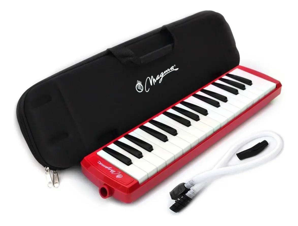 Capa rígida Melodic Flute Prof Magma de 32 notas, cor vermelha