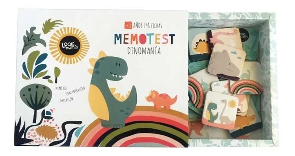 Jogo de memória didática de dinossauros Memotest | Lookmanía