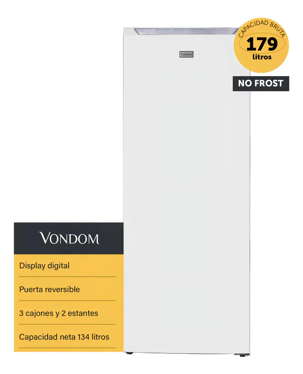 Congelador vertical No Frost Digital Branco 179 L