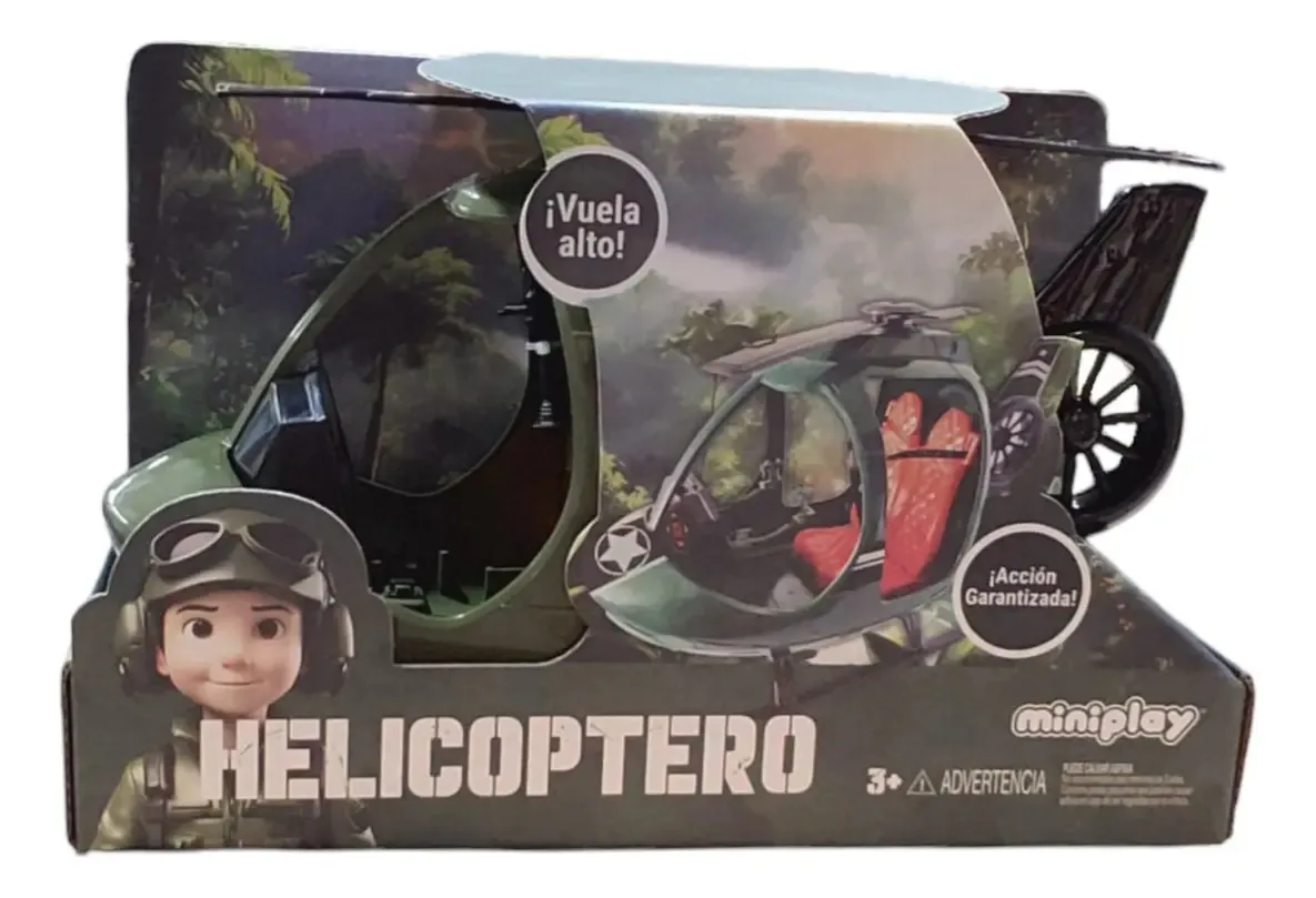 Helicóptero de combate verde escuro Miniplay para bonecas