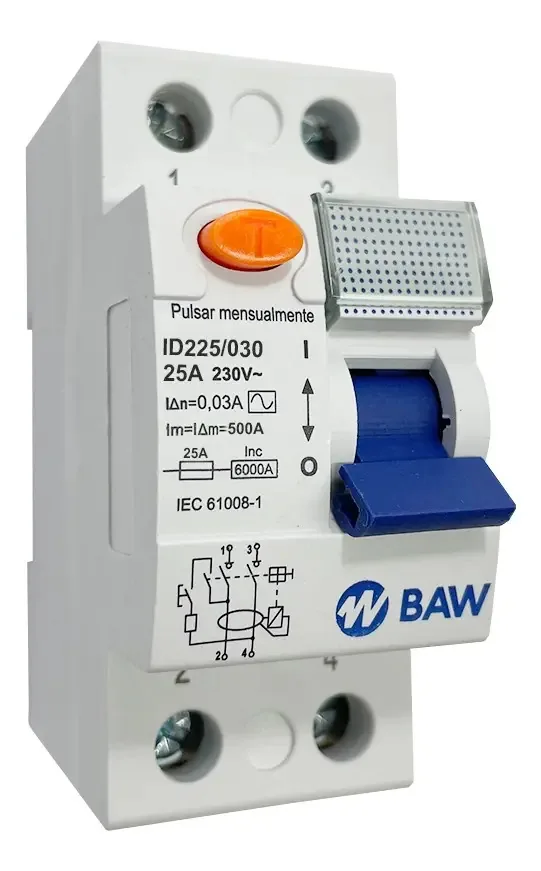 Disjuntor diferencial 2x25a - Baw