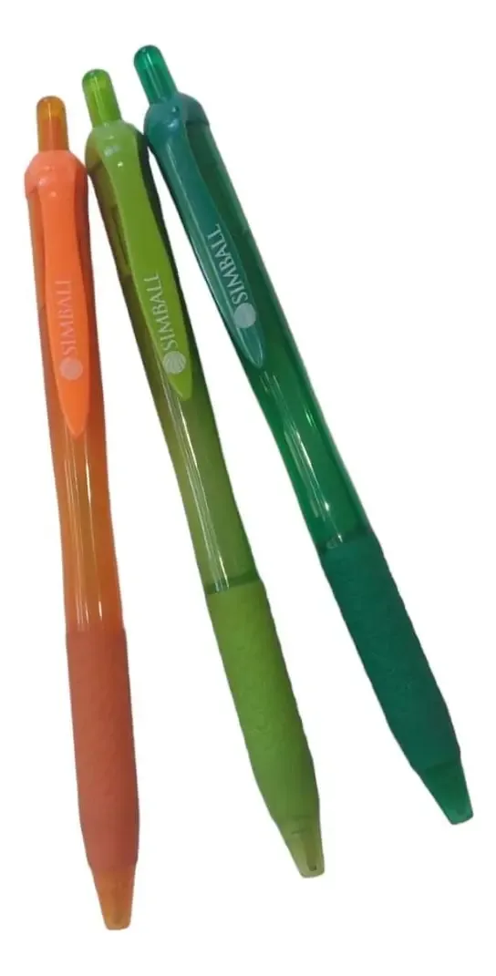 Caneta retrátil, tinta colorida, exterior laranja, laranja
