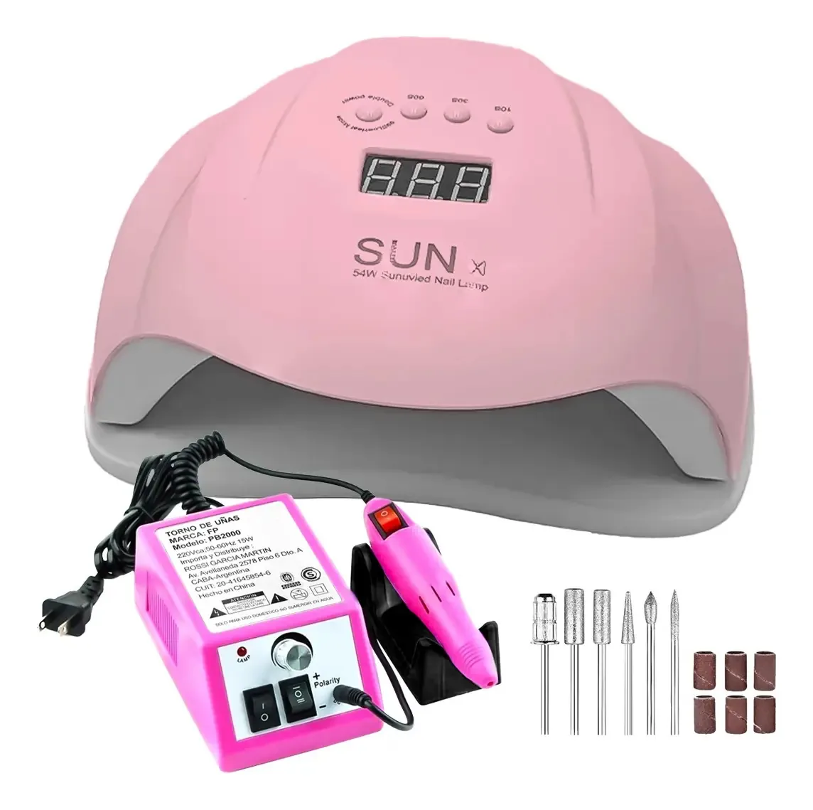 Cabine Sun X Uv Led 54w + torno profissional + cortadores rosa