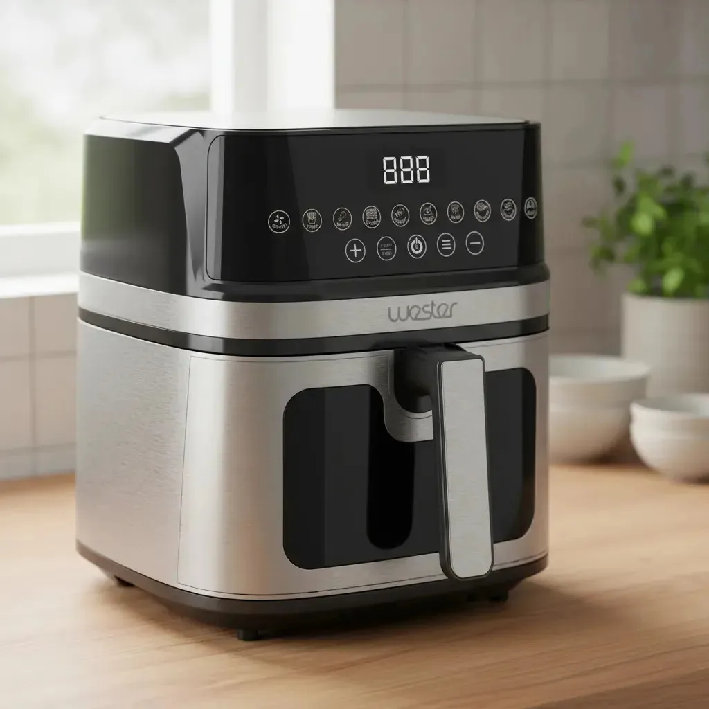 Fritadeira de ar digital antiaderente Wester Fa-80 1600w de 8 litros com programas Window 10