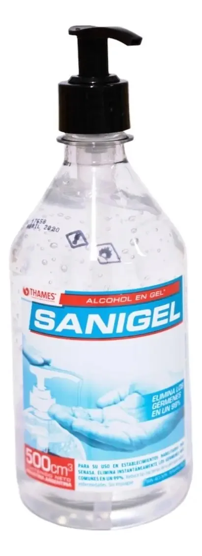 Álcool gel Thames Sanigel com dispensador 500 ml