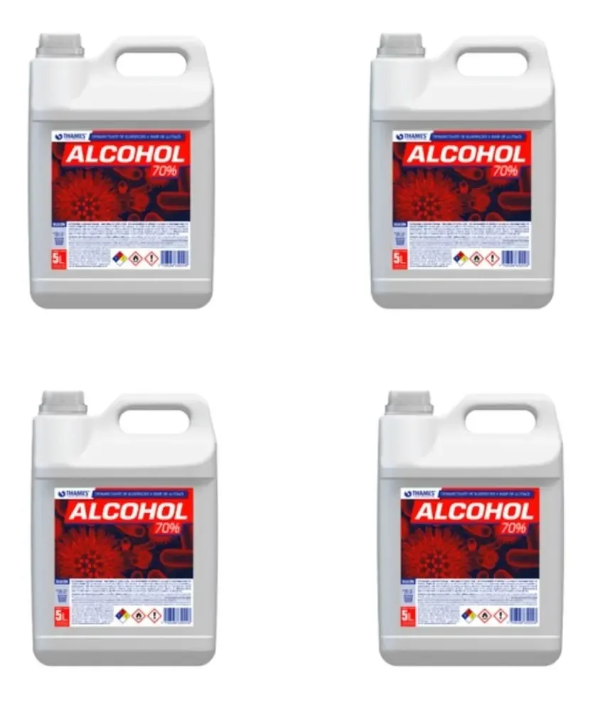 Álcool Antibacteriano Al %70 Galão 5lts Pacote 4u