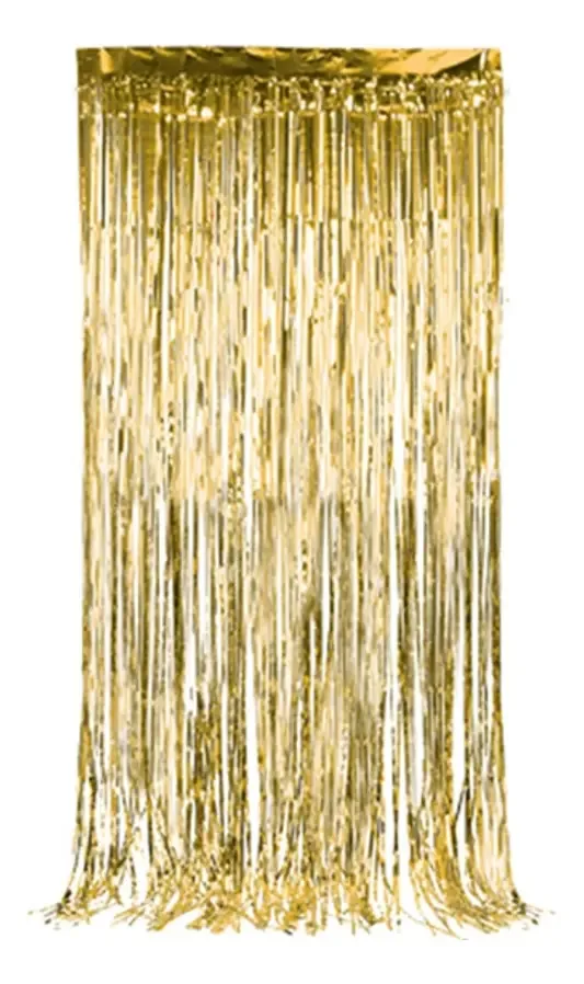 Cortinas metálicas douradas
