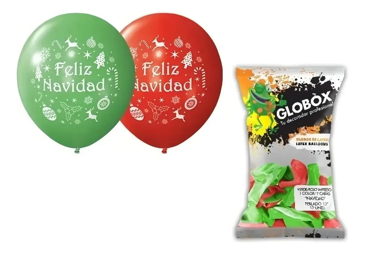 Balões de Feliz Natal vermelhos e verdes 12 polegadas x 12 U