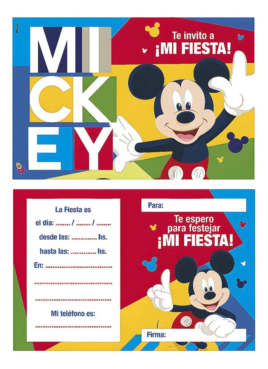 Cor do convite do Mickey X10u: vermelho